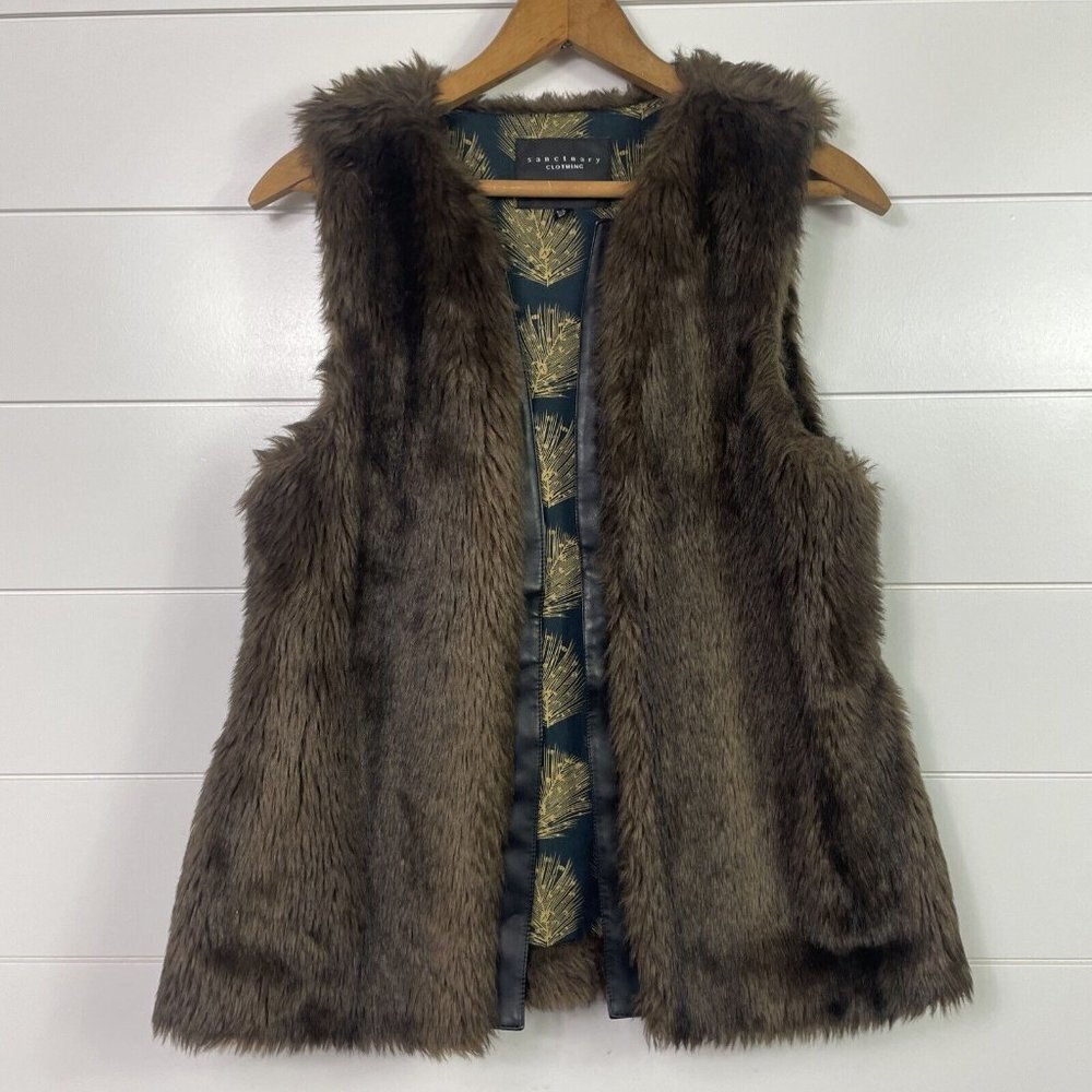 Sanctuary Brown Faux Fur Vest